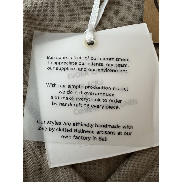 New BALILN Bali Lane Wide Leg Jumpsuit Women's Médium 100% Linen Short Sleeve - Picture 6 of 14